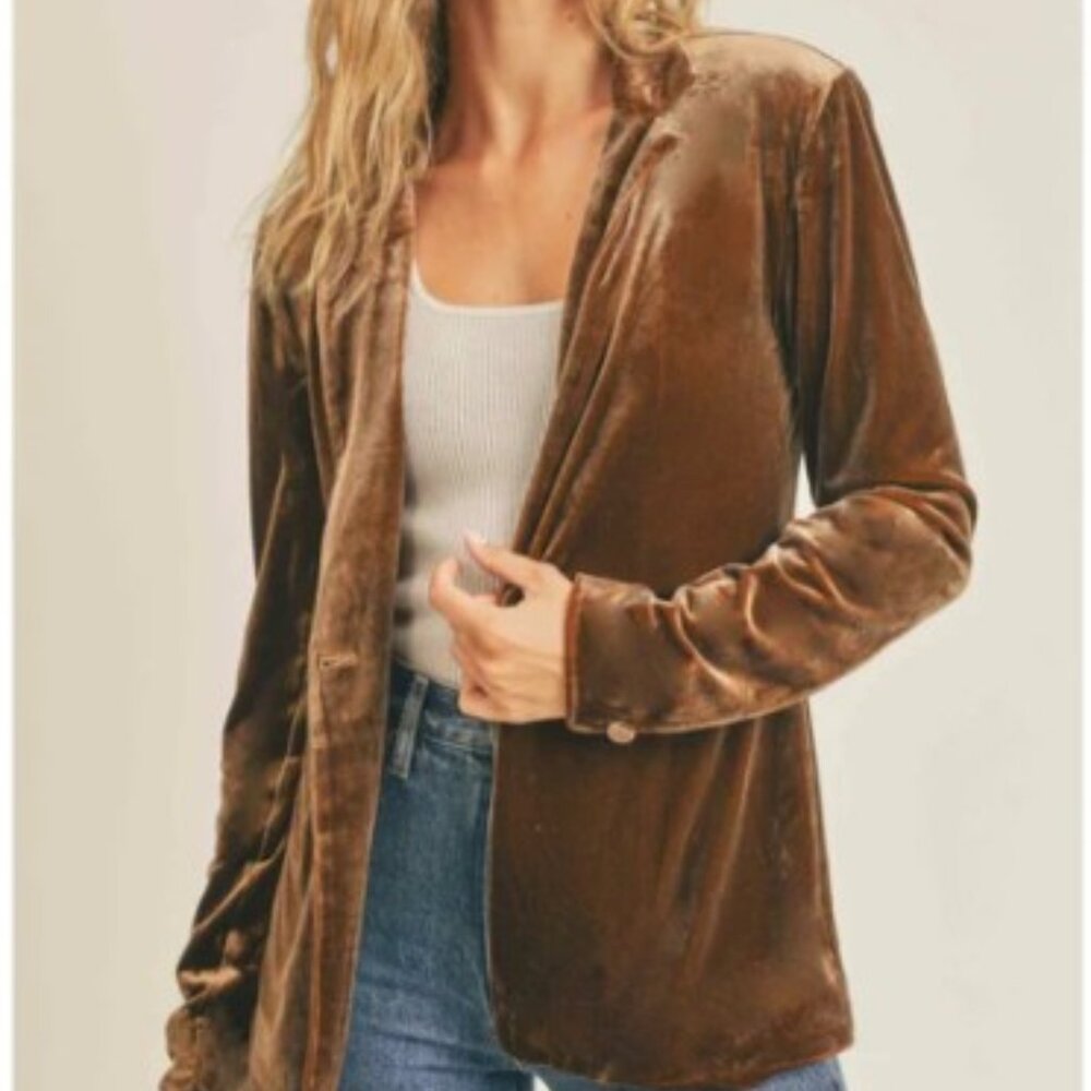 Champage Sadie & Sage Velvet Blazer size M